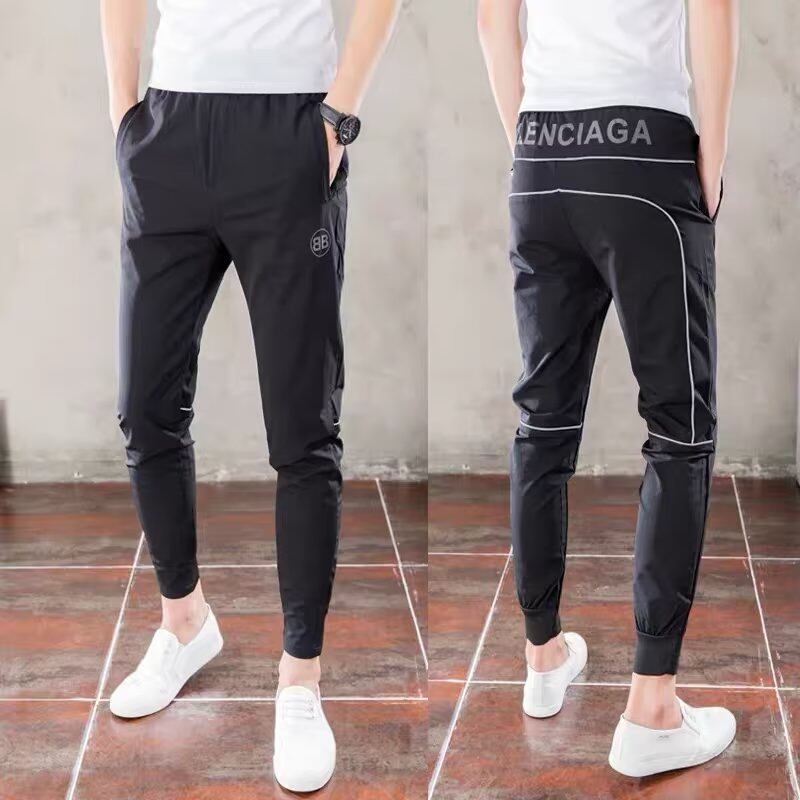 Thin slacks, men's slim fit sports cropped pants