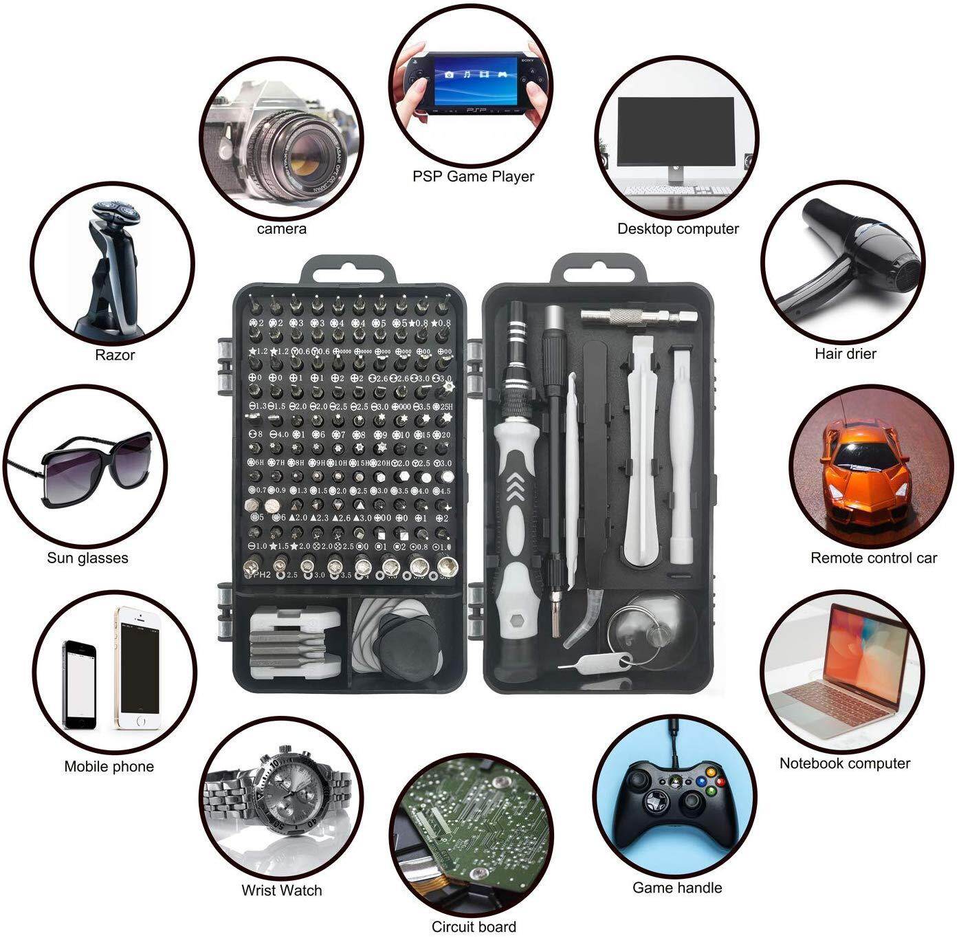 KIPRUN Screwdriver Set,115 in 1 Computer Repair Kit Electronic Tool kit Mini Precision Screwdriver Set with Case for Phone,Laptop,Jewelers