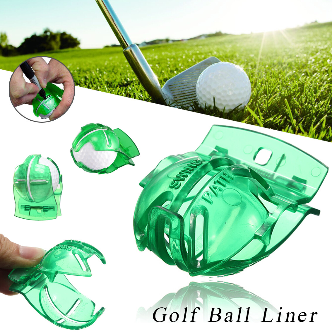 （Ready Stock) Golf Marker Scribe Ball Liner Drawer Marker Template Alignment Putting Accessory