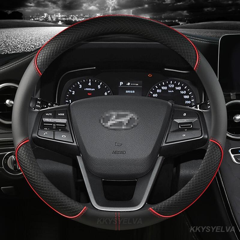 Fit For Hyundai Tucson 2015-2018 Blue Steel Steering Wheel Button Cover Trim 2pc