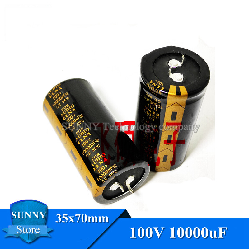 2Pcs Capacitor 100V 10000uF 35x70mm Amplifier audio audio filter capacitor 10000uF 100V