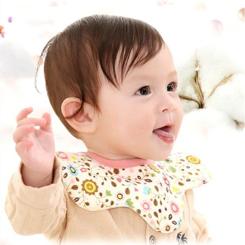 【Teeker】Baby 360 Degree Four-layer Waterproof Flower Shape Octagonal Bib