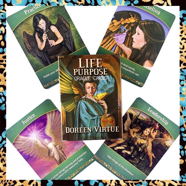 Life Purpose Oracle Card Deck | with Paper Guide Book | Standard Big Size 12x8.3cm | 44 Sheets Tarot Cards | Guidebook English Version | Divination Game | 12x7cm Tarot Card