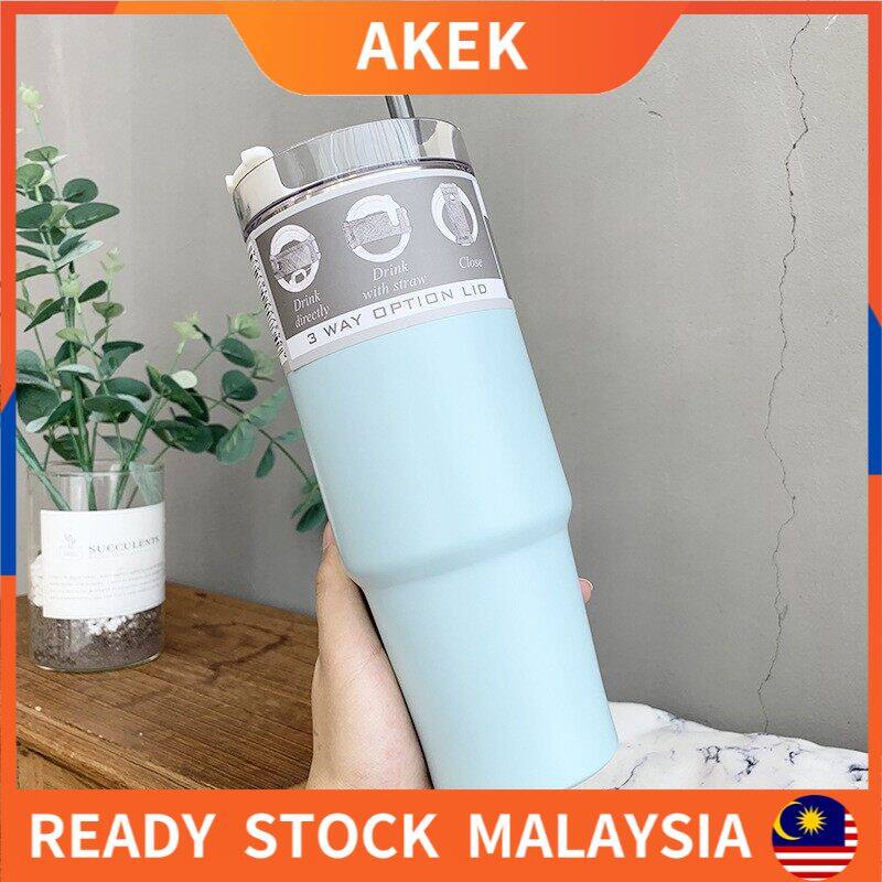 AKEKReady Stock 20oz/30oz thermos cup with straw Korean style simple fashion ins style net red