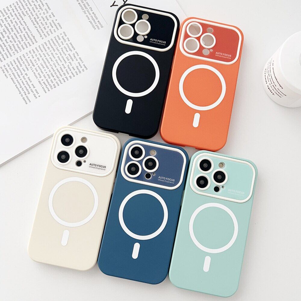 HOCE Matte Skin Feel Phone Case For iPhone 14 Plus 11 12 13 Pro Max Solid Color Magsafe Camera Protection Wireless Charge Shockproof Cover
