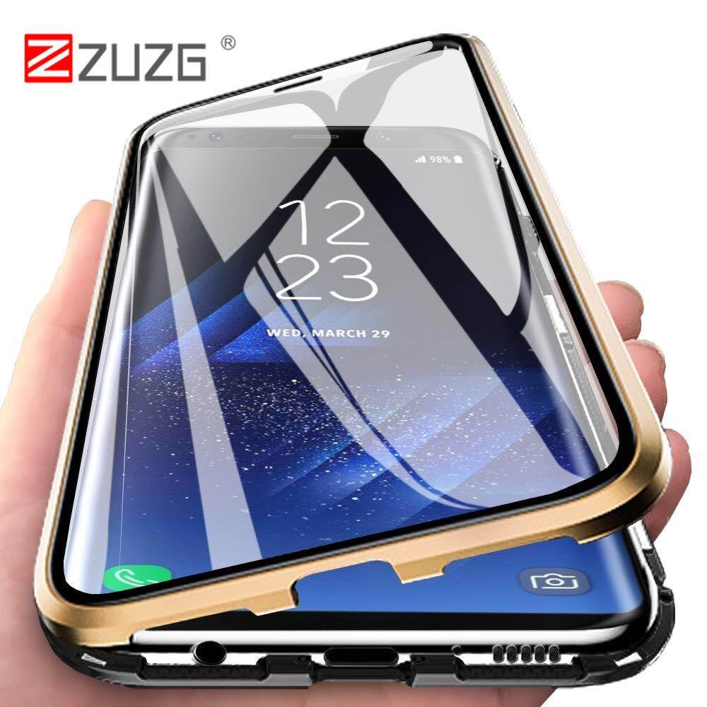 [ZUZG] Double Sided Glass Magnetic Metal Case For Samsung Galaxy S8 S9 S10 Plus S10E 5G Phone Case For Samsung Note 10 9 8 A50 A70 Case