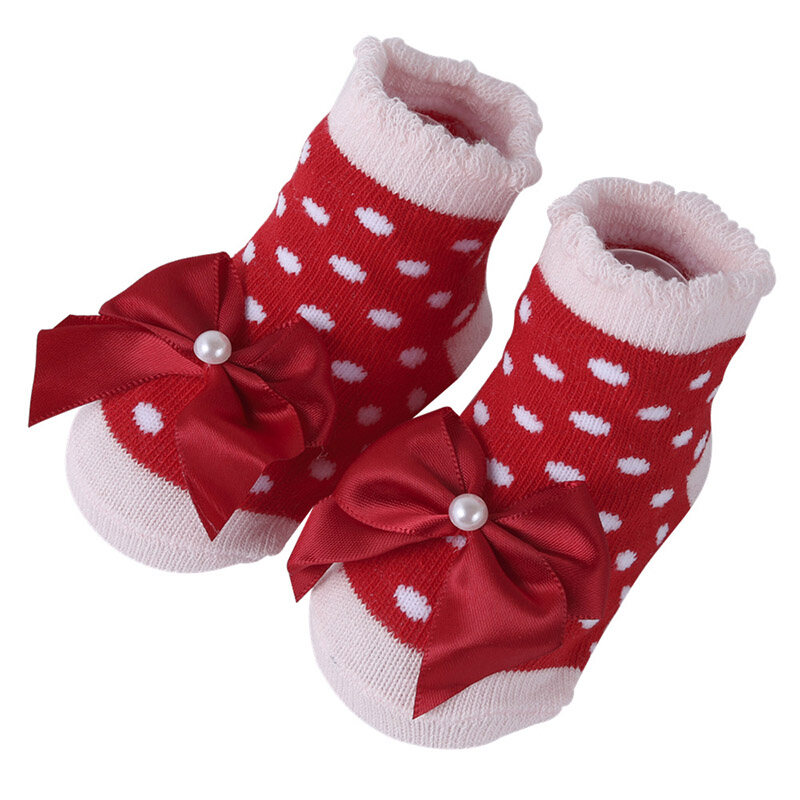 New Baby Girl Socks Cute Lace Flower Bows Soft Cotton Princess Newborn Socks Toddler Socks Clothes Baby Gift Winter Autumn