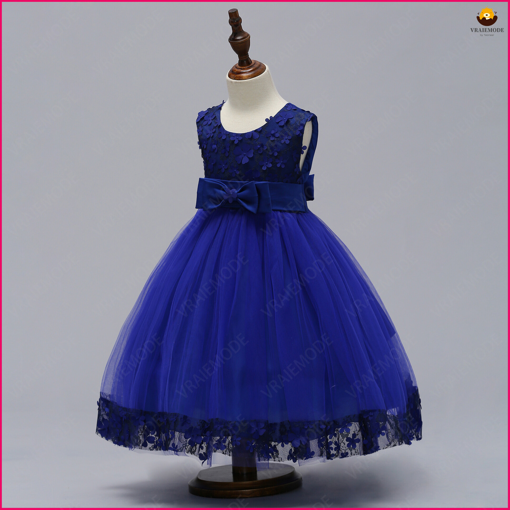 VRAIEMODE Flower Girls Dress Children Dresses for Wedding Evening Party Princess Dress Birthday Kids Dresses Prom Pageant Formal Gown