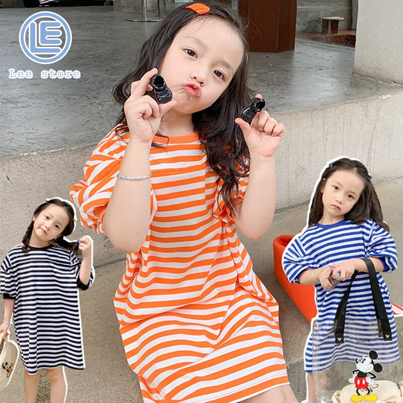 LS Girls T-Shirt Striped Mid Sleeve 