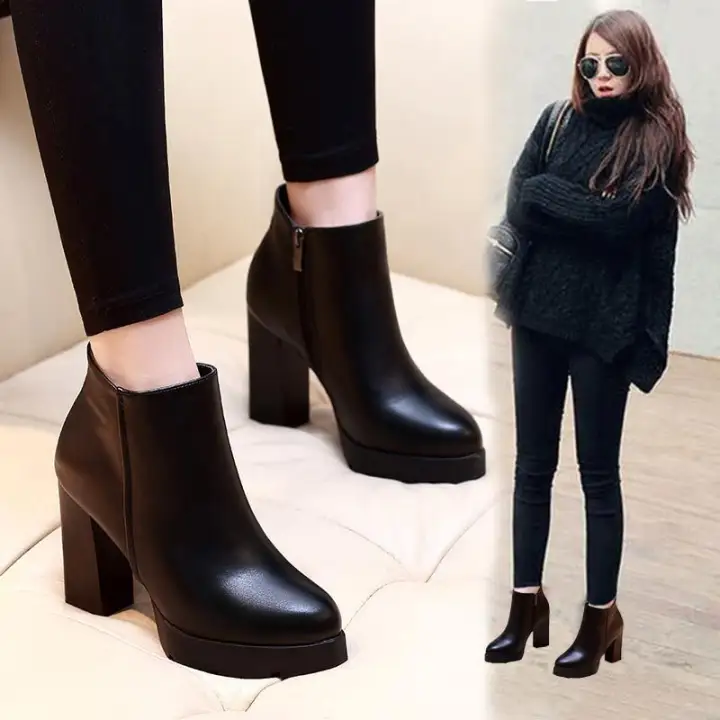 black high heel timberland boots