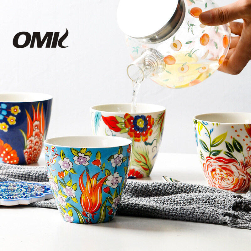 OMK American Style Underglaze Ceramic Teacup 400ML Coffee Cup Mug