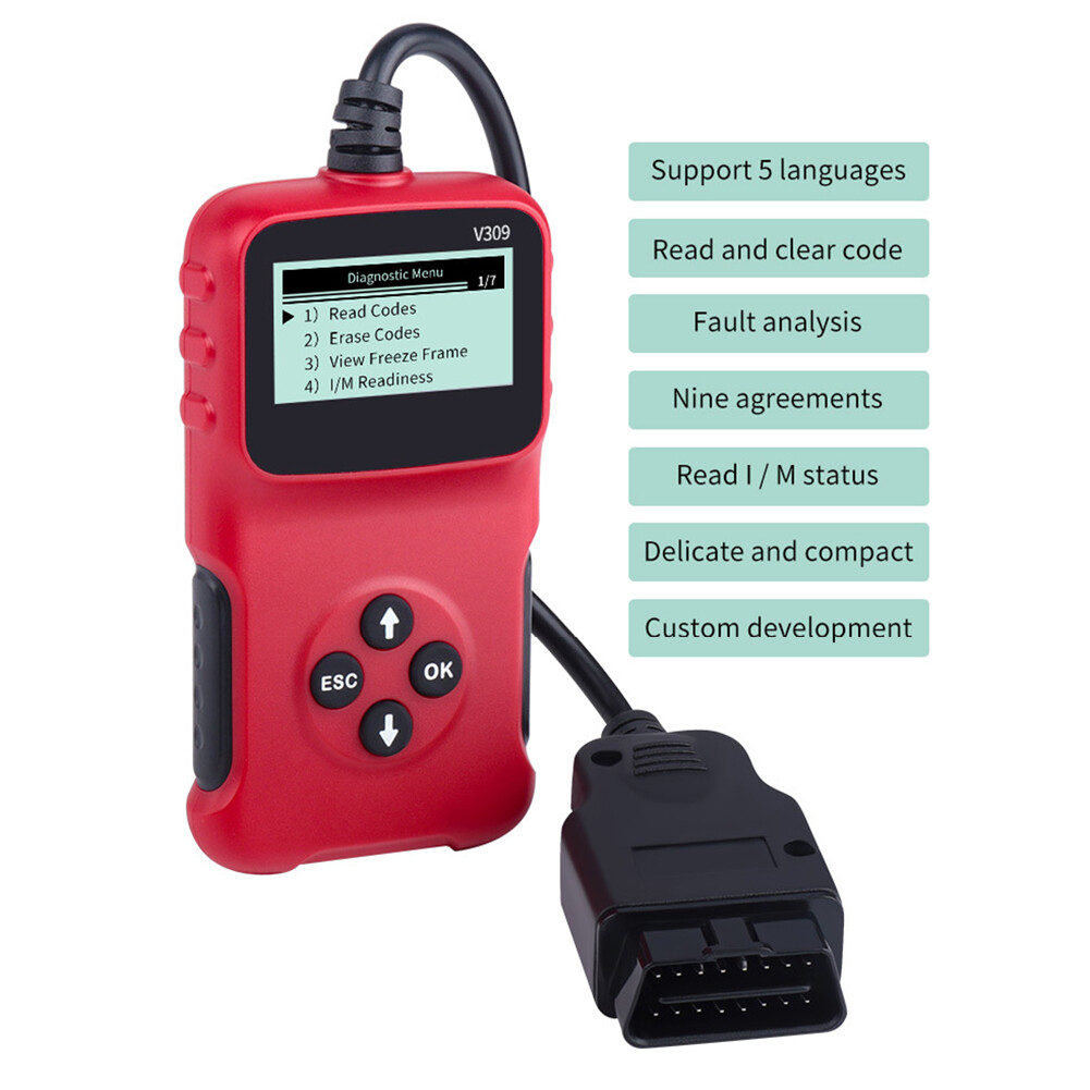 V309 car fault detector elm327 obd2 car diagnostic tool code reading card