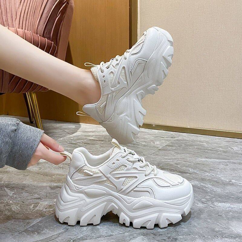 TOFASHIONS Chunky Sneakers Women Shoes White Korean Style New Fashion Casual All match INS Top Running Slip on Breathable Sport Shoes On Sale style korea kasut sports perempuan 22082701 Lazada