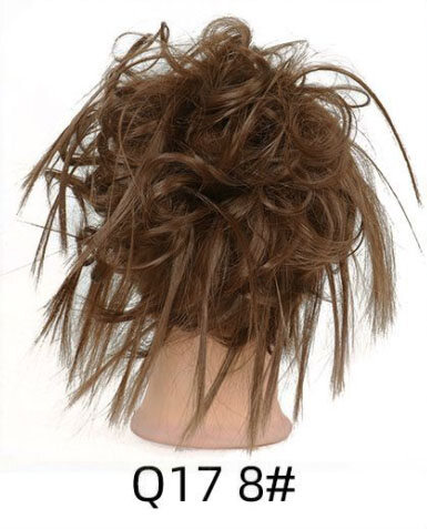 Curly donut bun with elastic band synthetic hair messy bun Wig women's extension