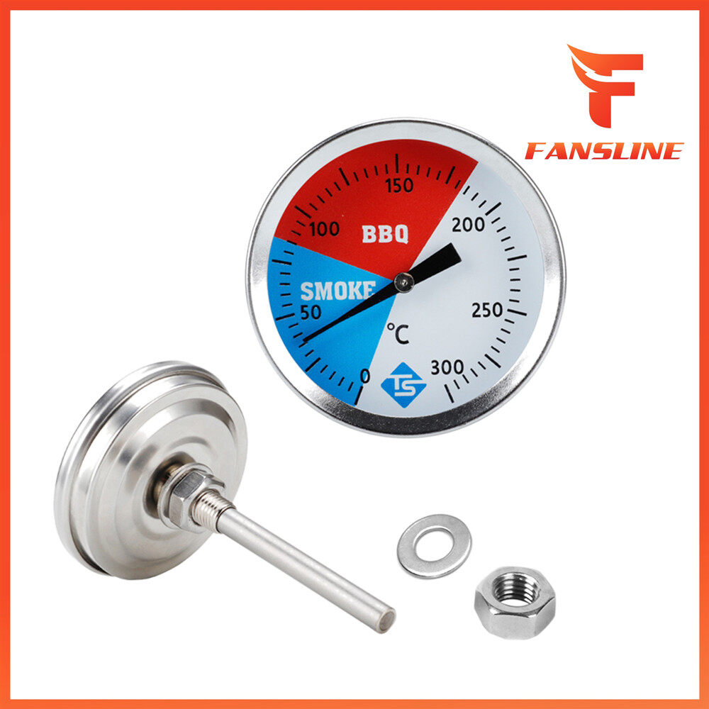 Temperature Gauge 0-300 Degrees Celsius Gauge Stainless Steel Cooking Thermometer for Barbecue BBQ Grill Smoker Oven