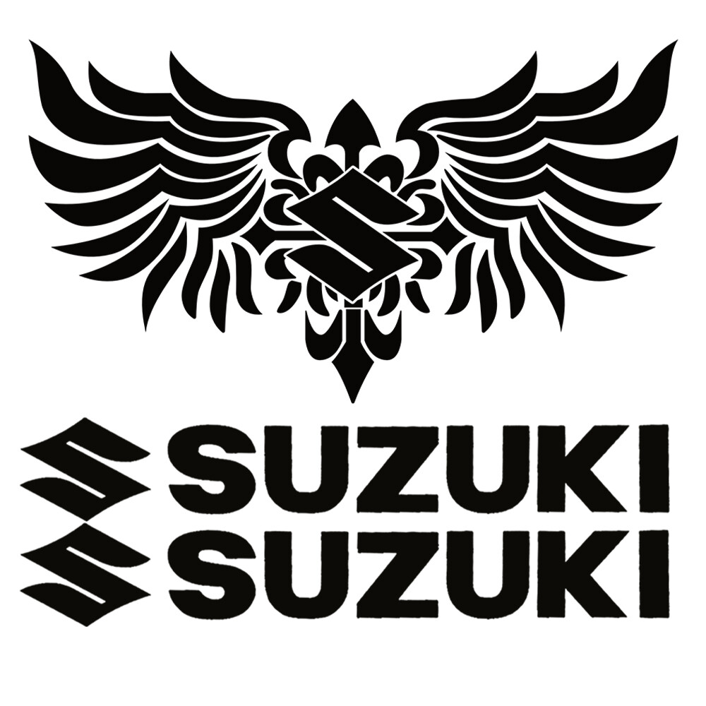 Suzuki LOGO Reflective Stickers Motorcycle Body LOGO Stickers Rainbow Laser Fuel Tanks 1 Pair