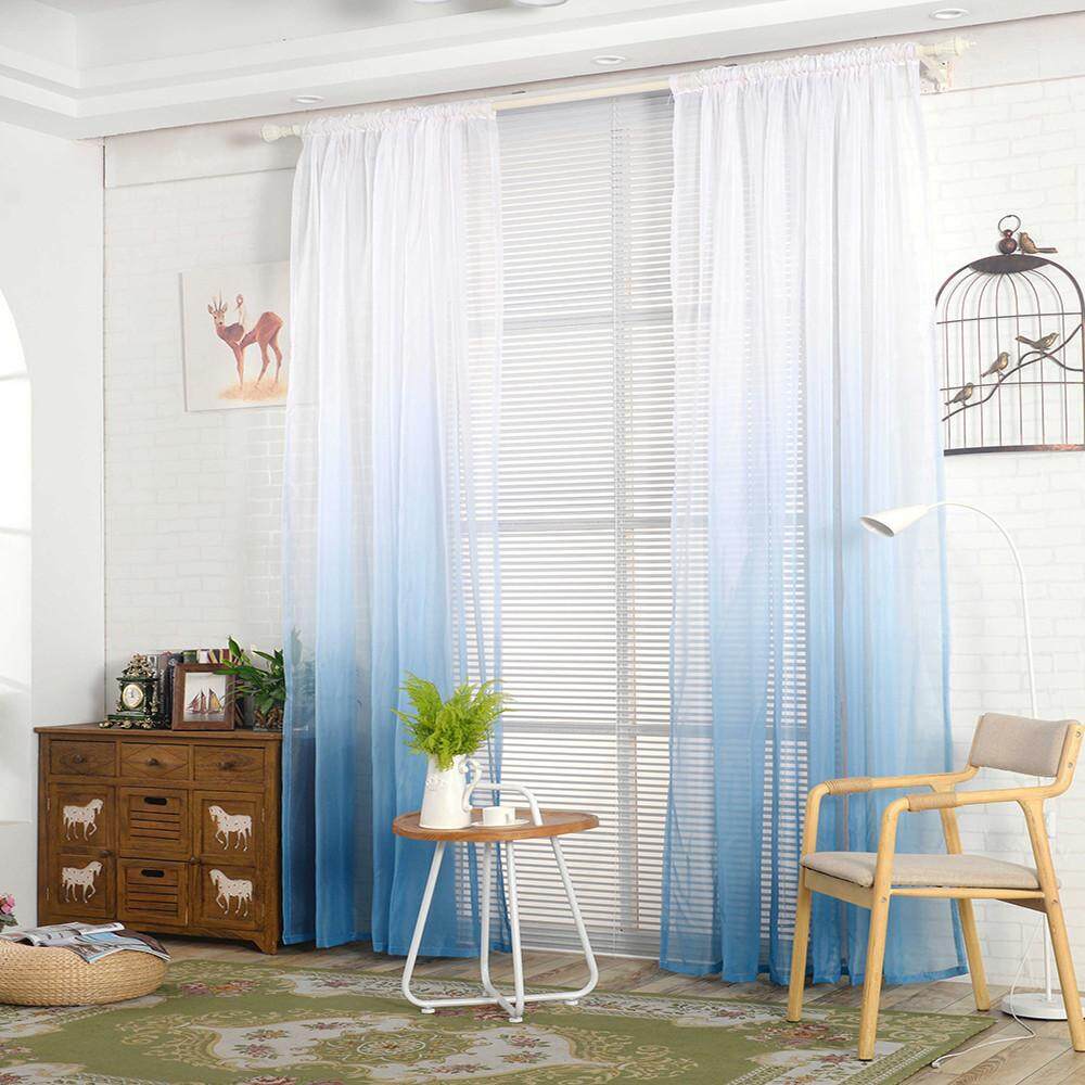 Senteniced Gradient Curtain Tulle Cửa Sổ Điều Trị Voan Rủ Valance 1 Bảng Vải