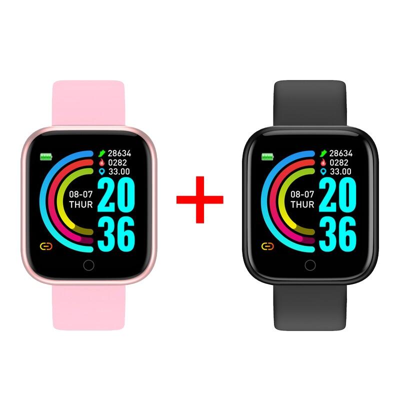2 Chiếc Đồng Hồ Thông Minh Y68, Tập Thể Dục Tracker, Huyết Áp Smartwatches Đồng Hồ Đeo Tay Thông Minh Bluetooth Theo Dõi Nhịp Tim Chống Nước