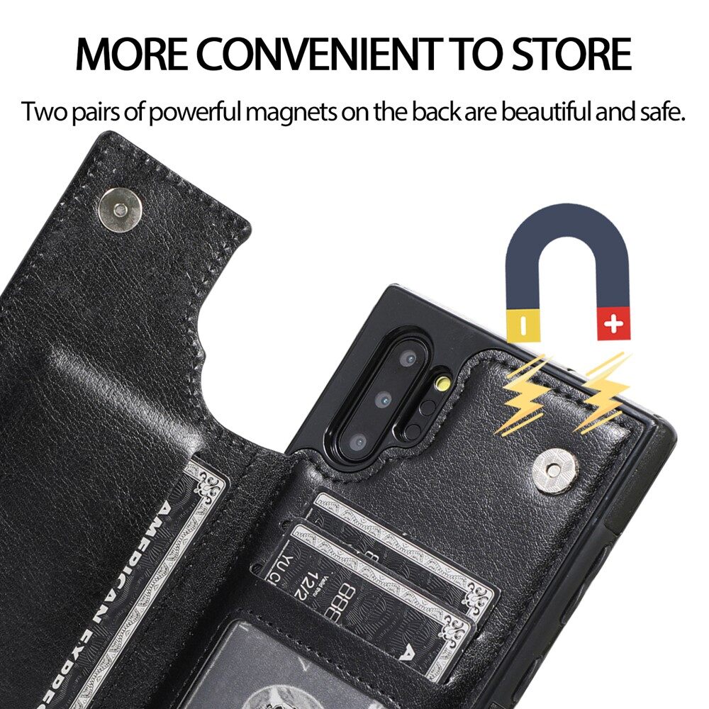 Dành Cho Ốp Lưng Samsung Galaxy Note 10 / Note 10 + Note 10 Plus Có Ngăn Đựng Thẻ PU Da Chân Đế Hai Lớp Vỏ Từ Tính Chống Sốc
