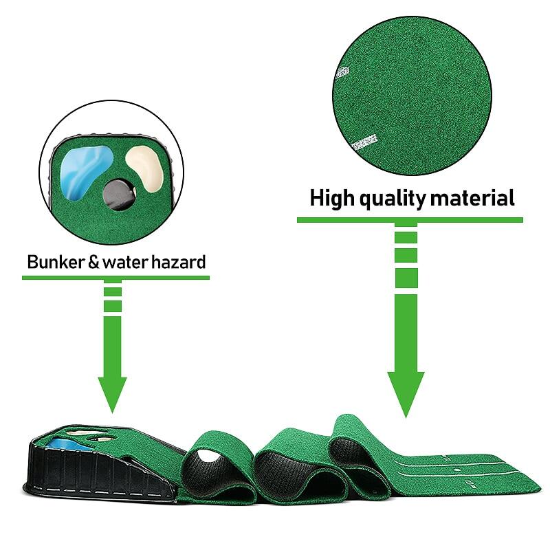 Golf Putting Mat Plastic Training Tool Driving Trainer Putter Practice Pad Chipping Hitting Carpet Gree Lenght 8.9FT*1.28FT