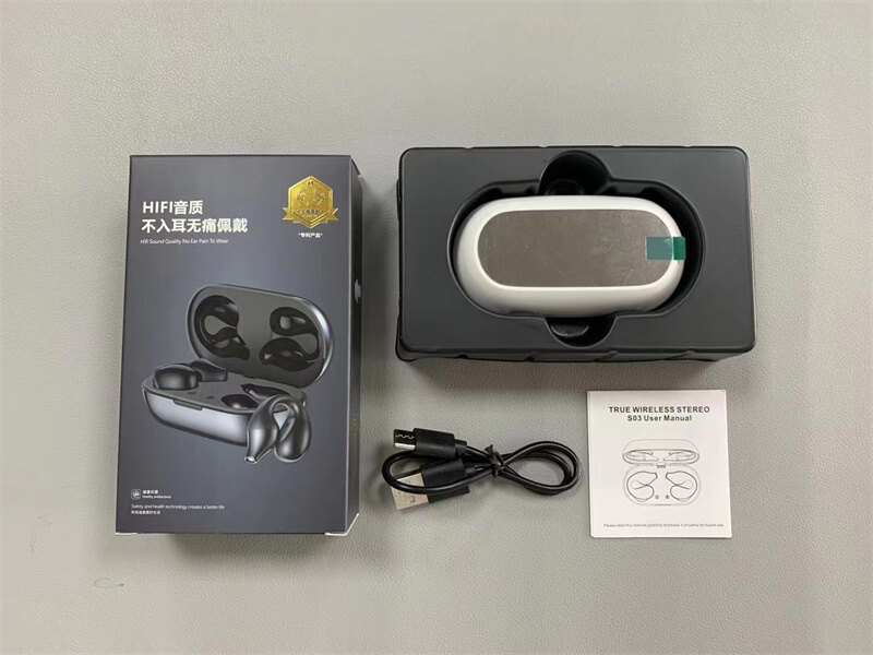 ♥Vận Chuyển SPLAY + Sẵn Hàng♥Tai Nghe Không Nhét Tai S03 TWS Tai Nghe Gắn Tai Không Dây Tai Nghe Bluetooth Tai Nghe Âm Thanh Nổi Không Đau 5.2 Tai Nghe Màn Hình Led Micrô HD