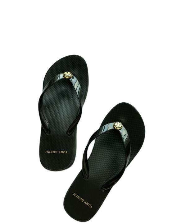 [Tory burch HongKong] Tory Burch Classic Summer  Women's Wedge Flip Flops Shallow Beach Vacation Essential