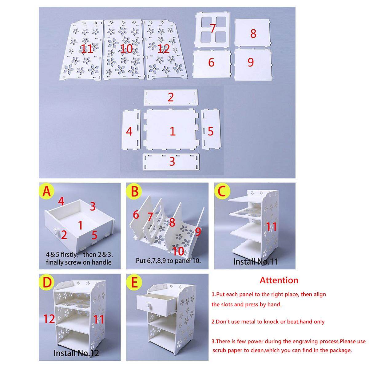 40x30x50 cm Màu Trắng Hiện Đại Hoa Phòng Ngủ Đầu Giường Tủ Nhà Tổ Chức Đêm Ngăn Kéo