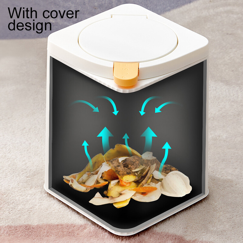 trash bin Trash bins in the kitchen, living room, plastic bins, solid, durable, plastic bins. Press bin with lid, double thick desktop waste bin for home use with lid, bedroom paper basket.