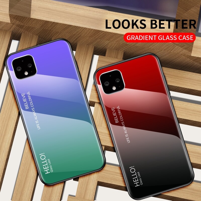 Zeallion Cho [Google Pixel 1 4 XL] Ốp Lưng Kính Cường Lực Gradient Ốp Bảo Vệ Điện Thoại