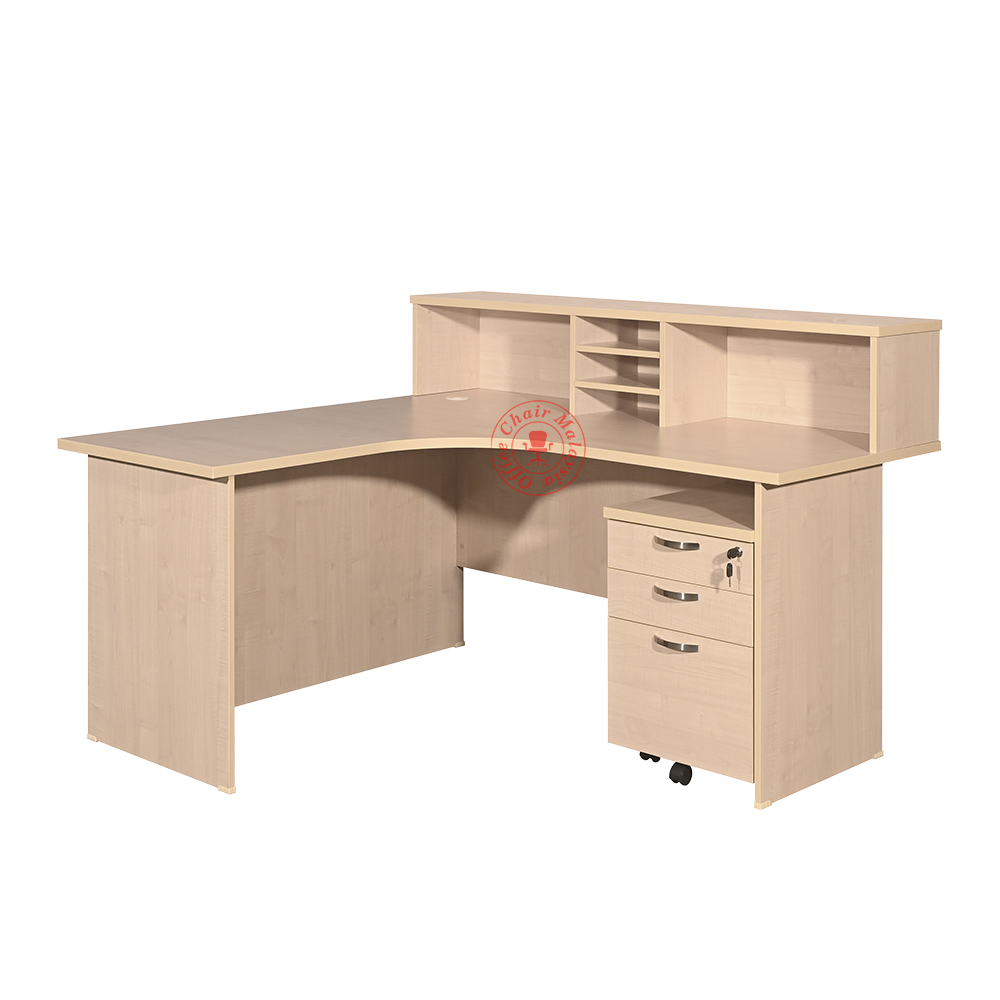 L Shape Reception Counter Table with 2D1F / Cashier Counter Table