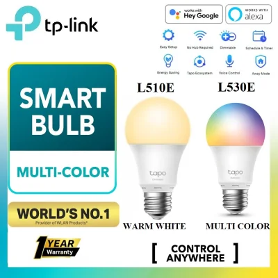 TP-Link Tapo L510E E27 Warm White /L530E MULTI COLOR WiFi Smart LED Light Bulb [Remote Control Onn/Off, Dimmable, Schedule