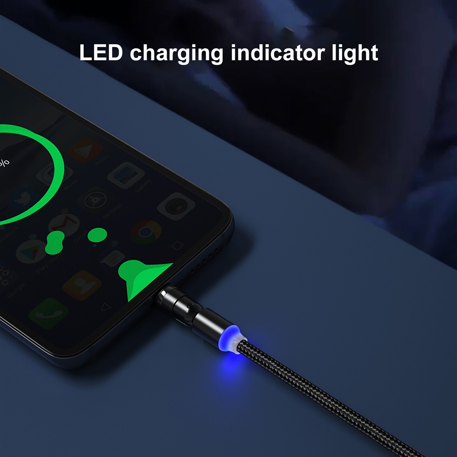 Magnetic 540 Degree Rotatable Micro-USB Type-c Fast Charging Cable for PhoneQuick Charging Cable Is Suitable For Android Micro Usb Type-C 180 Degree Bending Magnetic Charging Head Mobile Phone Charging Cable