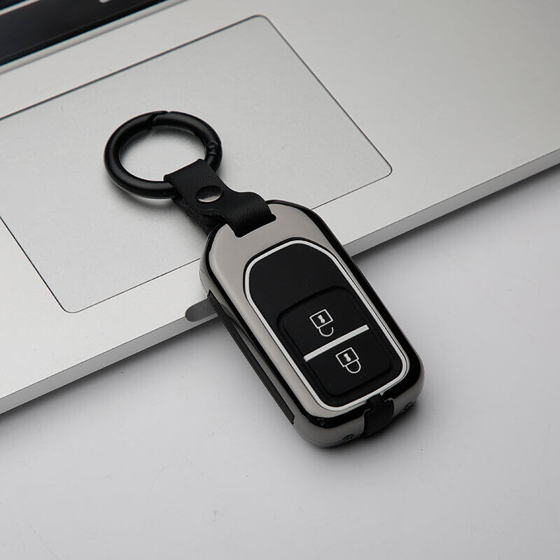 For honda jazz crv brv hrv 2 button alloy + silicone key case cover (hg04)