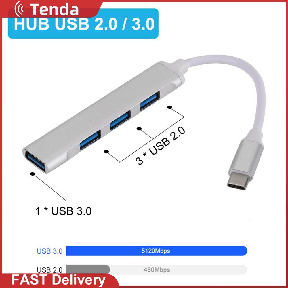 Limited Time Portable USB Type C HUB Extender Aluminum Alloy 4 Ports Multi Splitter USB 3.0 USB 2.0 Adapter for Computer Laptop PC