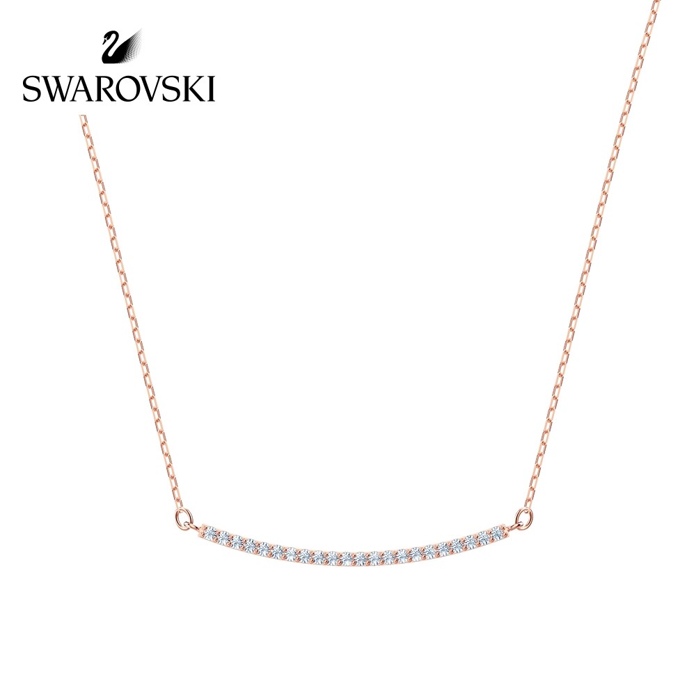 Swarovski ONLY Smile Necklace Fine Line Simple Female Necklace Jewelry Gift for Girlfriend