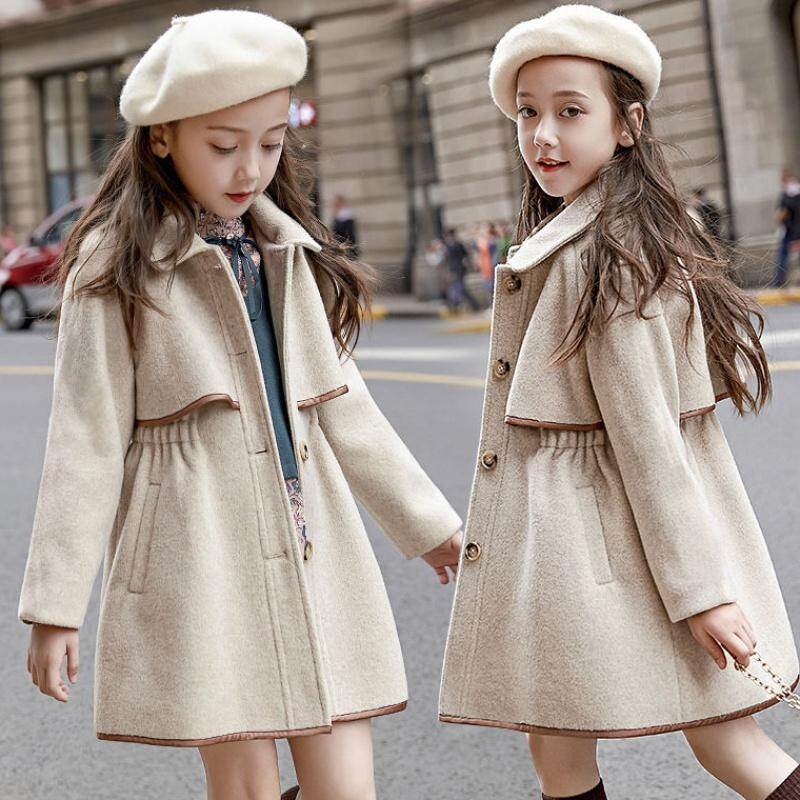 YCYING New Baby Girls Woolen Jacket Coat Kids Winter Outerwear Clothes