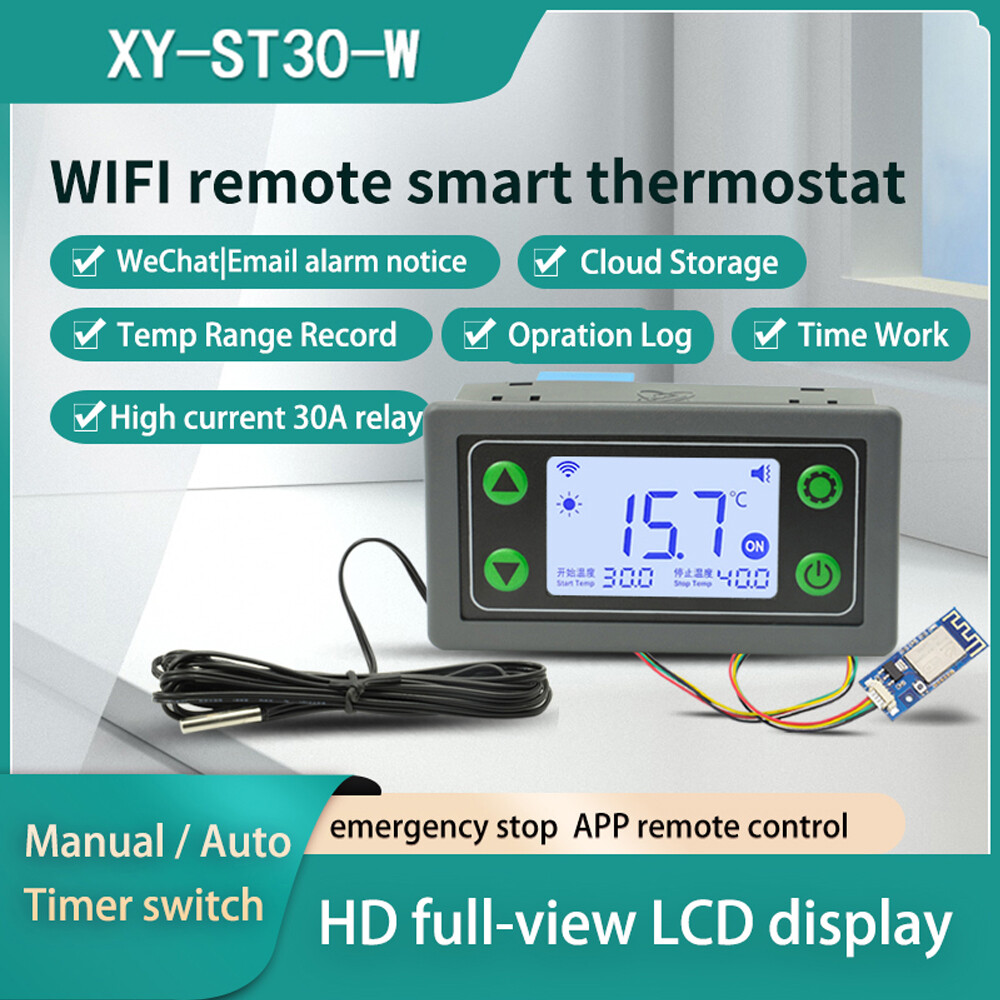 Shockley DC6-30V Temperature Controller ST30 Wifi Remote Digital Thermostat Temperature Control with Waterproof NTC Sensors