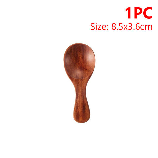 4/2/1pcs Mini Wooden Spoons Kitchen Spice Condiment Spoon Coffee Sugar Teaspoons Kids Short Handle Wood Scoops Home Tableware