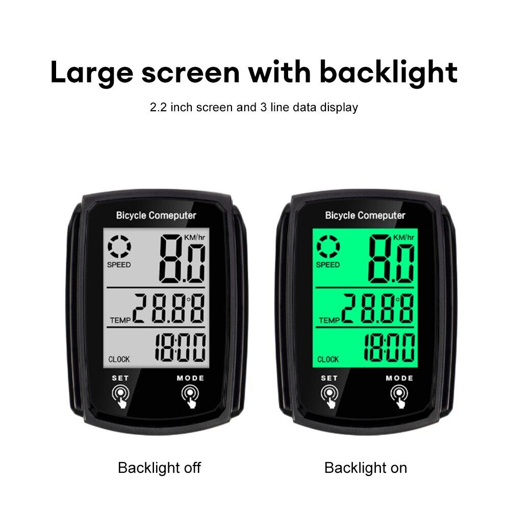 Wireless Meter Bicycle Computer Speedometer Waterproof Bike Kilometer Counter Temperature Display Cycling Odometer Stand