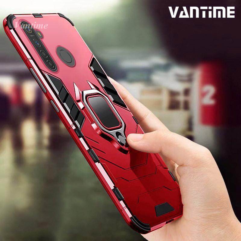 Giá Vantime dành cho Realme 5 Pro, Realme 5 Vòng Chân Đỡ Vỏ Cứng Chống Sốc Từ Tính Giá Đỡ Kẹp Trên Xe Nắp Lưng