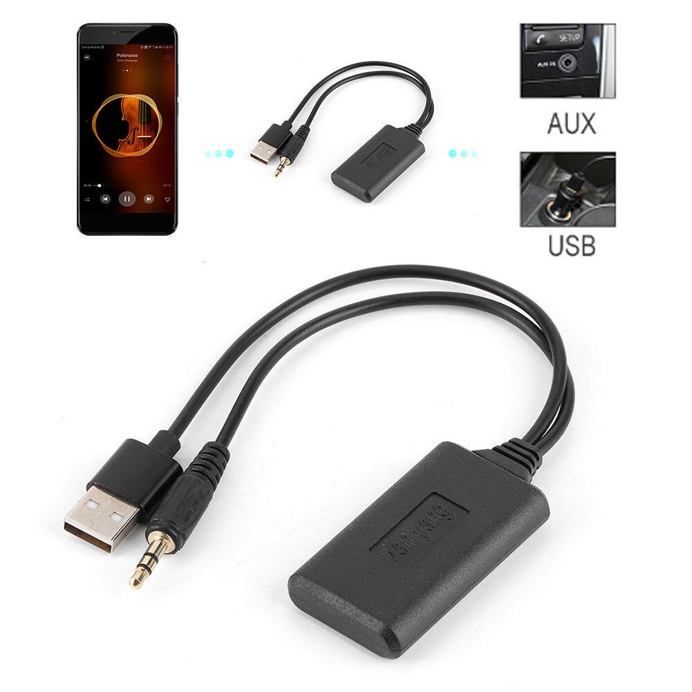 Tbest Bluetooth-okabel, Bluetooth AUX-adapter okabel, 3,5 mm/0,14 inch auto AUX-okabel Draadloze Bluetooth-ontvangeradapter HIFI Stereo muziek Auto- accessoires