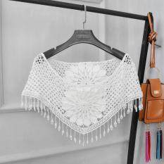 Thời Trang Rỗng Cổ Áo Rộng Tua Rua Ren Đan Phụ Nữ Khăn Choàng