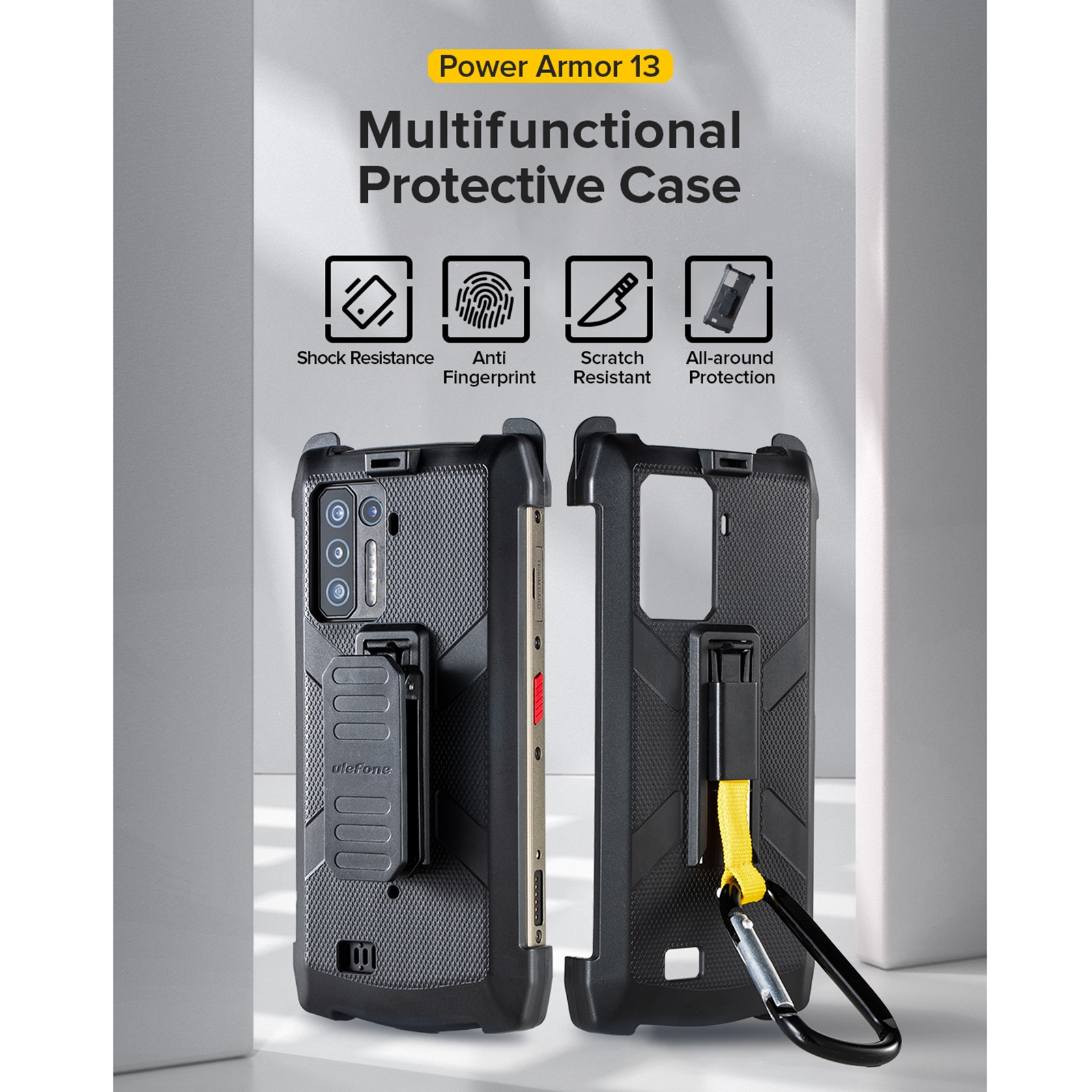 Ốp Bảo Vệ TPU + PC Đa Năng Cho Ulefone Armor 13 Ulefone Có Kẹp Lưng & Móc Đa Năng