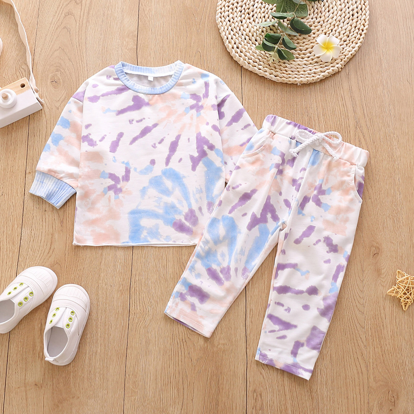 Lion Toddler Kids Baby Girls Boy TieDye Print Tops TShirt Pants
