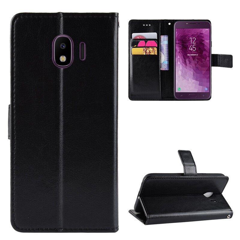 Pu leather wallet samsung galaxy j4 2018 j400f j400 case stand holder flip cover