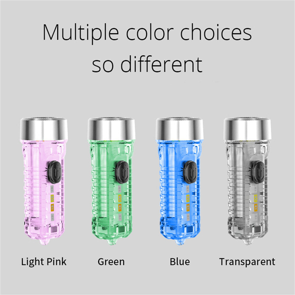 Original S12 Mini LED Flashlight Rechargeable Keychain Flashlights Portable Powerful Waterproof Camping Torch Light New Keychain Lamp Outdoor Household Mini Luminous Multi-function Red Blue Flash USB Rechargeable Strong Light Flashlight
