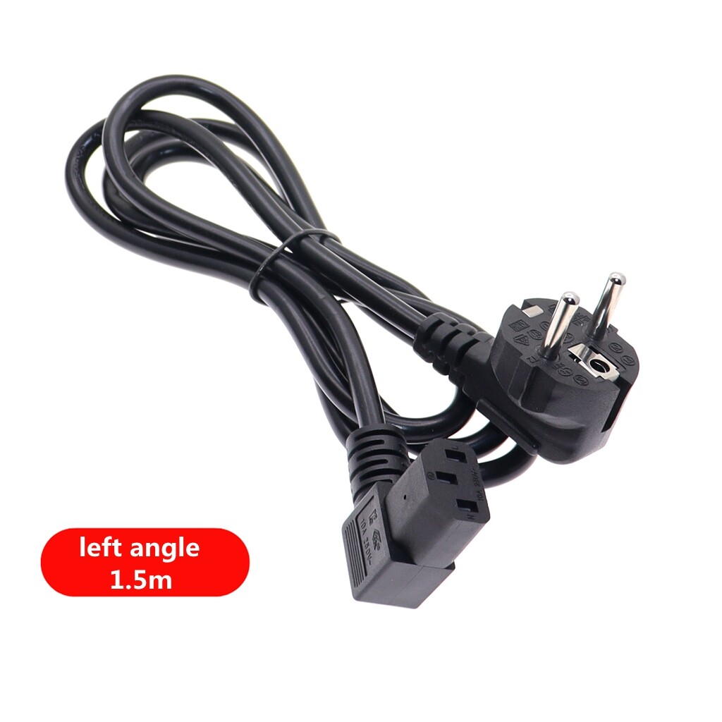 EU CEE7/7 to IEC C13 Power Cords, 10A/16A, 250V, H05VV-F 0.75mm Cable Schuko 2 prong to C13 Right / Left Angle Power Cord