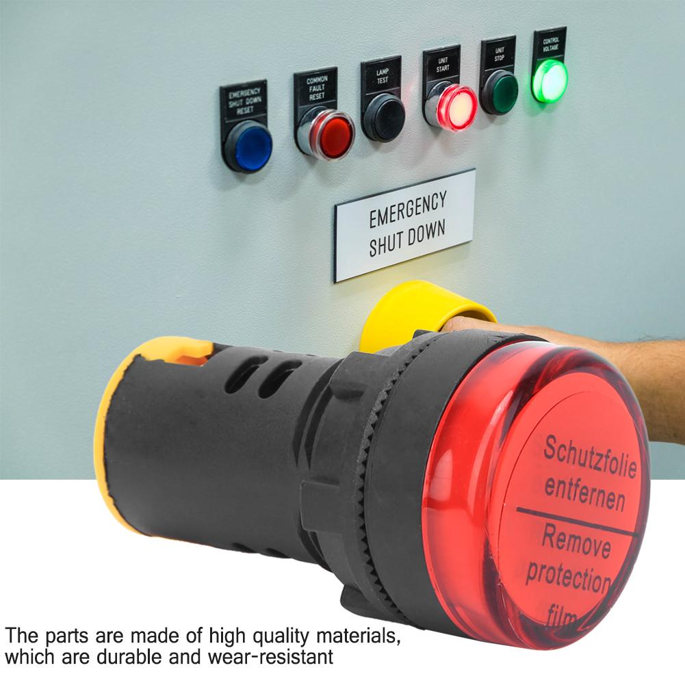 10Pcs BERM LED Power Indicator Light PC Flame Retardant Shell 22mm Diameter 110V AD16-22D/S