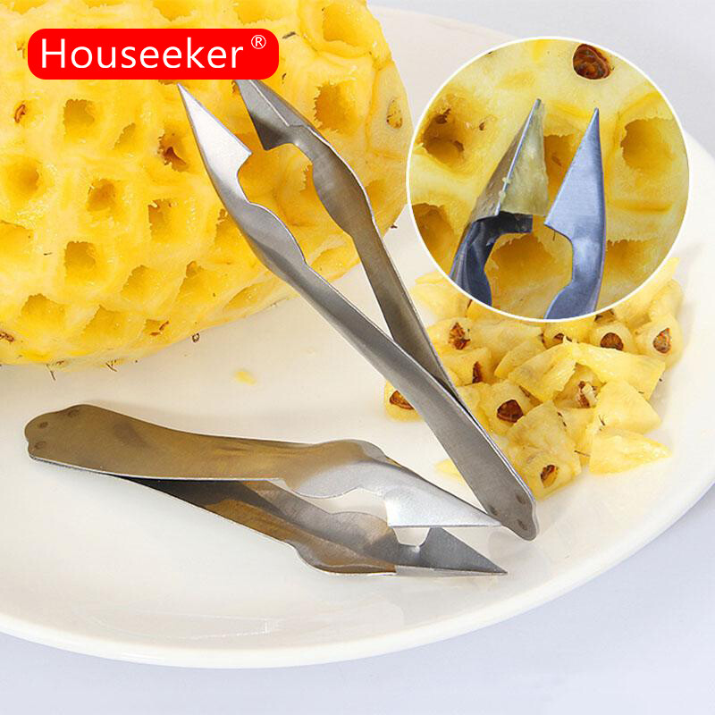 Dụng Cụ Loại Bỏ Hạt Dứa Dụng Cụ Cắt Lát Kẹp Dụng Cụ Gọt Mắt Dứa Dụng Cụ Gọt Trái Cây, Đồ Dùng Bằng Thép Không Gỉ, Phụ Kiện Nhà Bếp