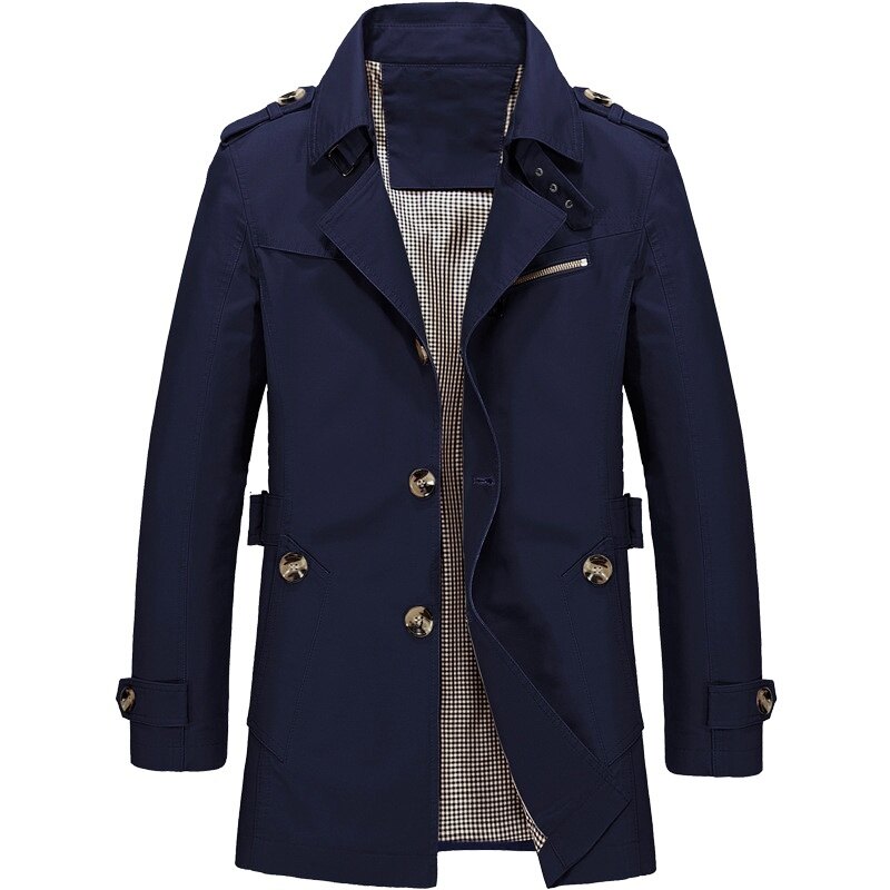 Spring Autumn Men's New Business Long JacketCasual Windbreaker Jacket Men Trench Coat Men Fashion Overcoat